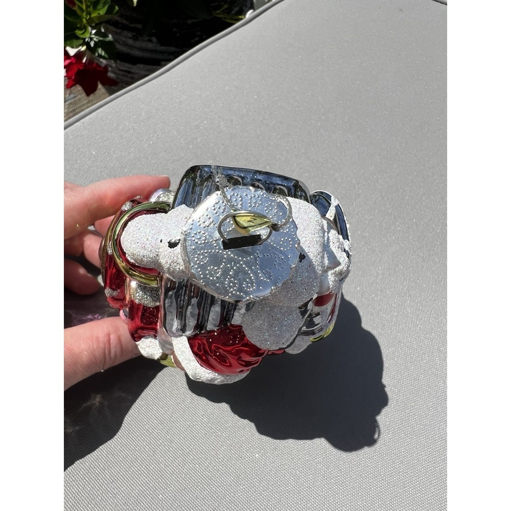 Vintage Christmas Ornament European Style Hand Crafted Glass Santa Clause Train - Picture 3 of 11